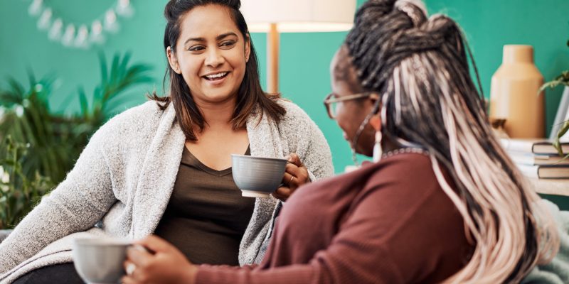 A cozy catch up isnt complete without coffee.